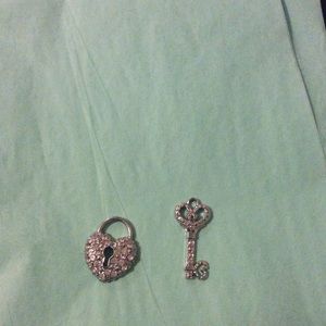 Heart and key for necklace. No chain